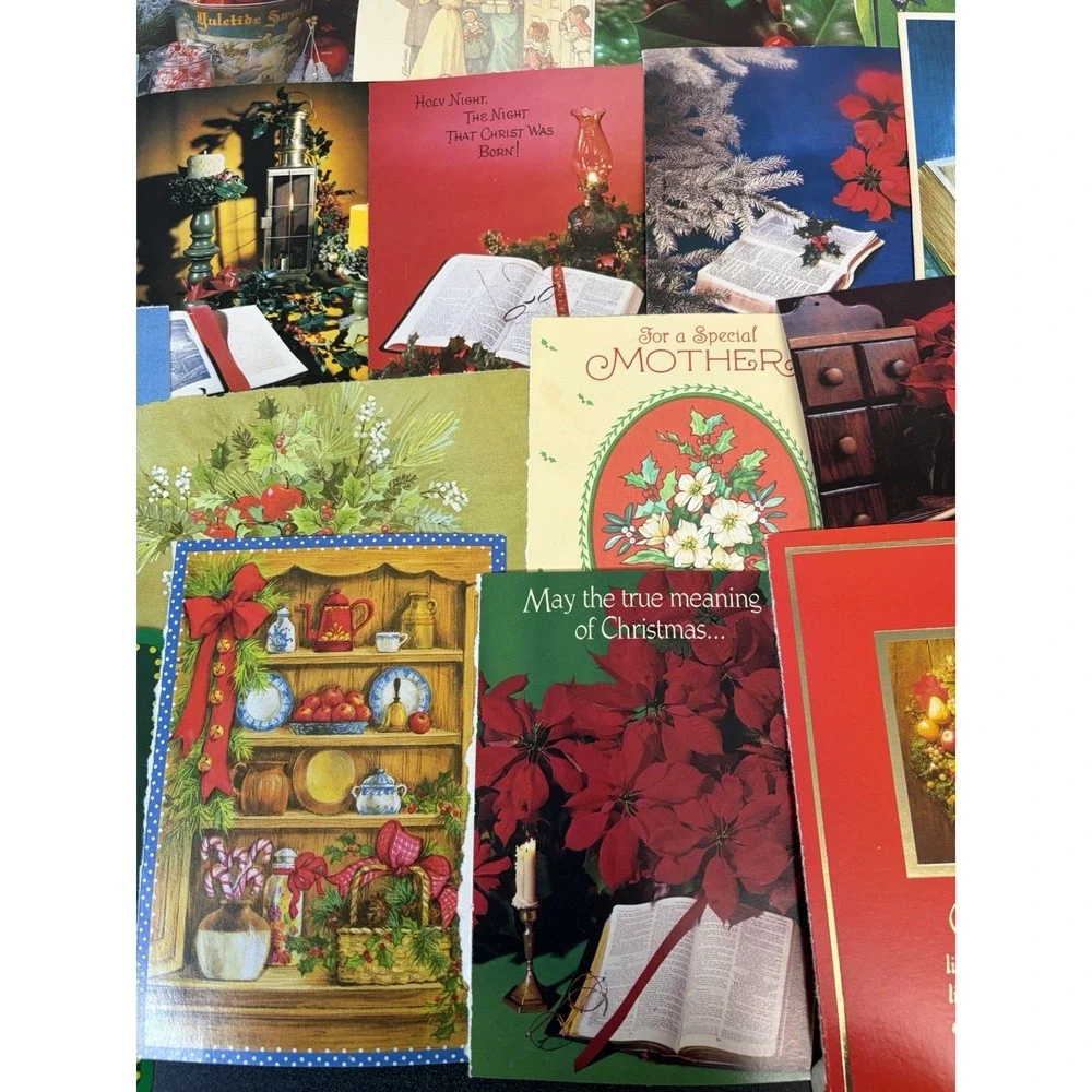 Vintage Christmas Cards Fronts ONLY Traditional Scrapbooking Decoupage Lot 50+